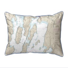 North Hero Island Map Pillow 11x14   Small Corded Indoor Outdoor