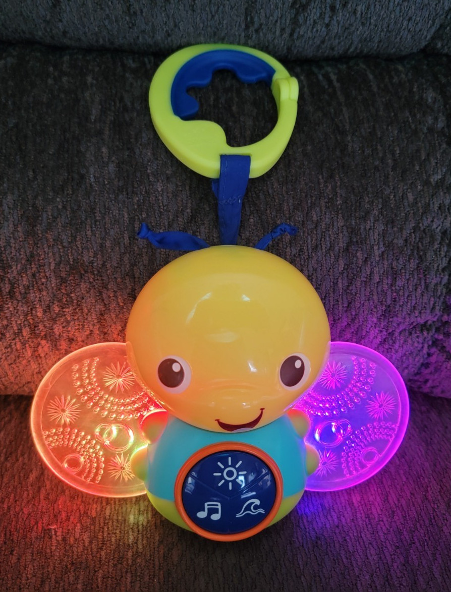 Bright Starts Beaming Buggie Take Along Toy Soother Bee Butterfly HTF Works Vtg