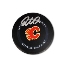 Dillon Dube Calgary Flames Official Autographed Hockey Puck