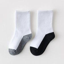 5 Pairs/Lot Autumn Winter Children Cotton Socks Kids Teen Fashion Black White Fo