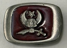 1983 SHRINERS BELT BUCKLE /ENAMEL SERIAL D1308 USA MM UNITED CHICAGO