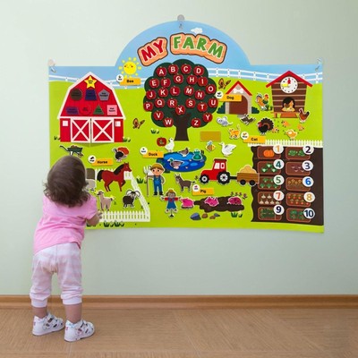 Bauernhoftiere Stoff Story Board Set Wandbehang Spielset für Kinder Jungen, Mädchen
