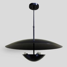 Modern Brass Disk Chandelier: Handmade Italian Style Light Fixture
