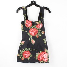 Dolce&Gabbana Rose Bouquet-Print Cotton Corset Top Mini Dress - Women's Size 38