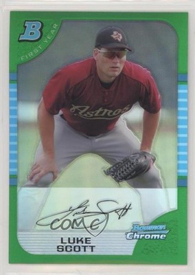 2005 Bowman Chrome First Year Green Refractor /225 Luke Scott #187 Rookie RC 0v0