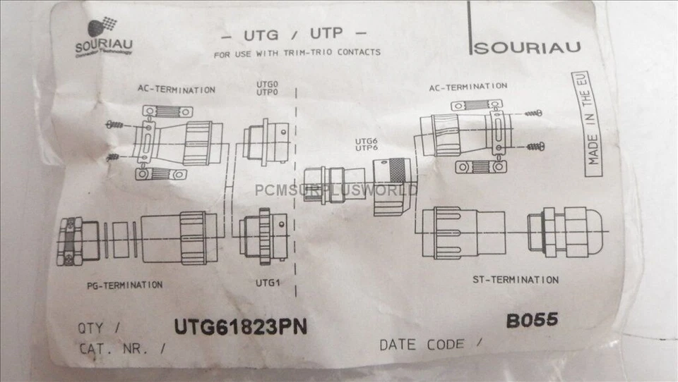 UTG61823PN Souriau Cable Plug for Pin Contacts ( New ) - Image 2 of 4