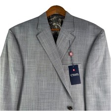 Chaps NWT Blazer Mens 46R Light Grey 2 Button Paisley Lining