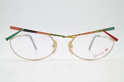 Casanova PMC-1 Vintage Oval Eyeglasses Gold Multicolor Metal Frame