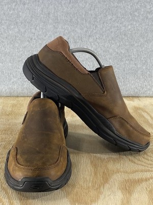 Skechers Shoes Mens 9.5 Brown Expected 2.0 Relaxed Fit Slip On Casual Comfort