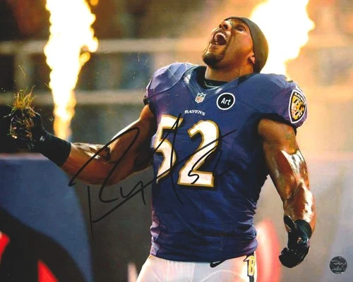 Ray Lewis Autographed Signed Baltimore Ravens 8x10 Photo with COA/Hologram
