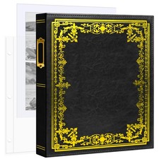 Scrapbook Photo Album, 8.5"x11" Faux Leather Cover DIY Scrapbook Album with 3...