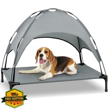 Heeyoo Elevated Dog Bed Cooling Cot with Canopy Portable