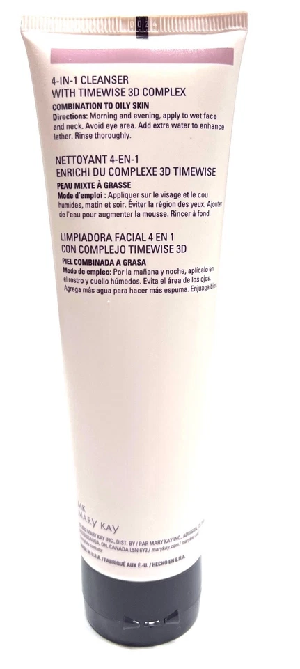 MARY KAY 4-IN-1 CLEANSER W/TIMEWISE 3D COMPLEX~217404~COMBINATION TO OILY~NIB! - Image 3 of 4