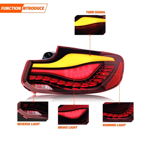 Red Lens LED Tail Lights for BMW 2 Series F22 F23 F87 2014-2019 & M2 2014-2021 - Picture 5 of 9