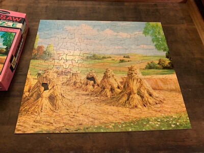 Vintage Whitman Jigsaw Puzzle 378 Pc Reaping The Harvest 18 x 15.5 Made In USA