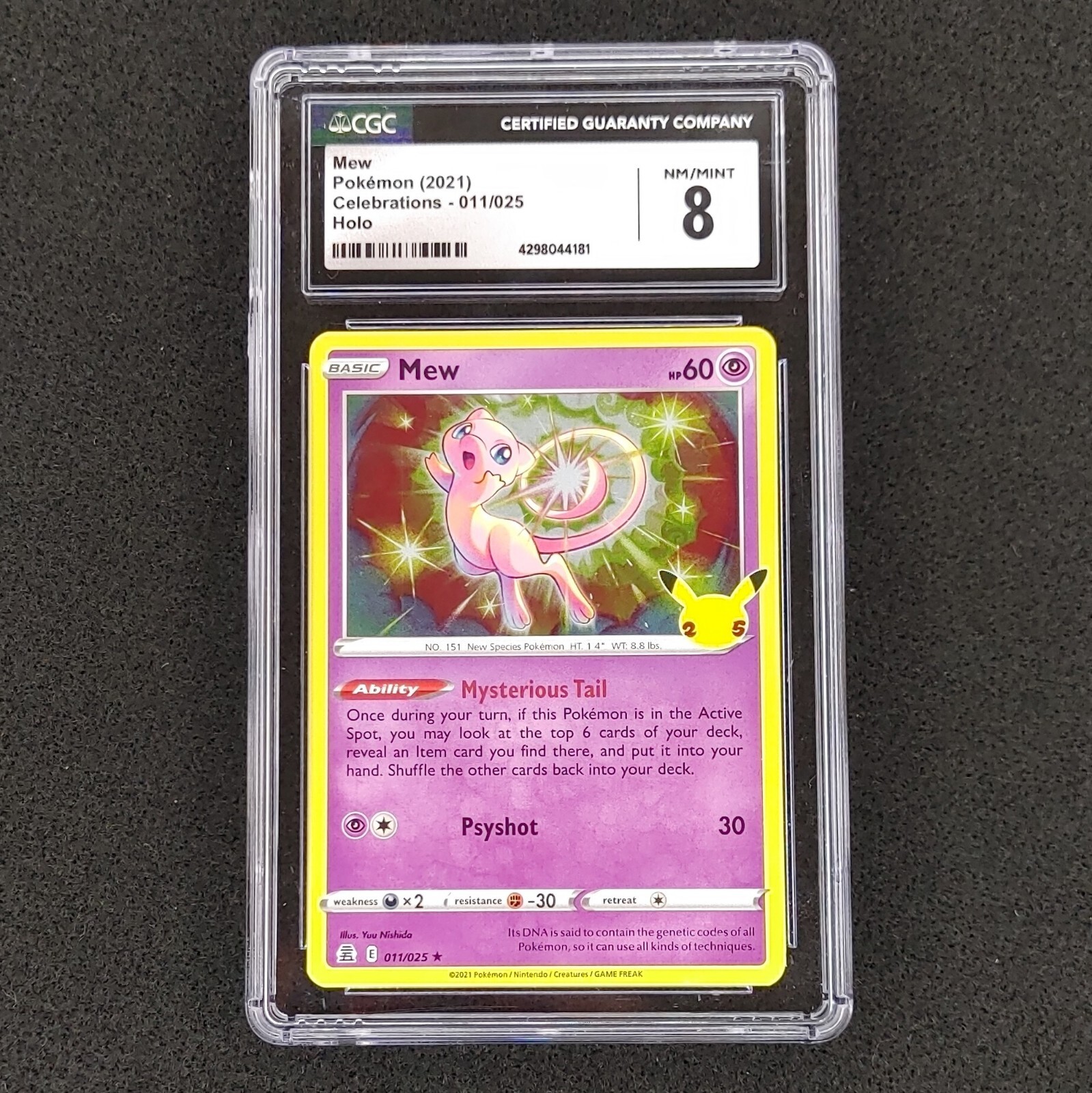 Mew Celebrations Pokemon Celebrations Mew Holo Rare Card 011/025 Near Mint Condition, English, Ungraded 25th Anniversary Price Mew Celebrations Pokemon Celebrations Mew Holo Rare Card 011/025 Near Mint Condition, English, Ungraded 25th Anniversary Price