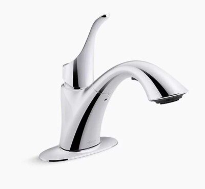 Kohler K-22035-CP Simplice Pull-out laundry sink faucet, two-function sprayhead