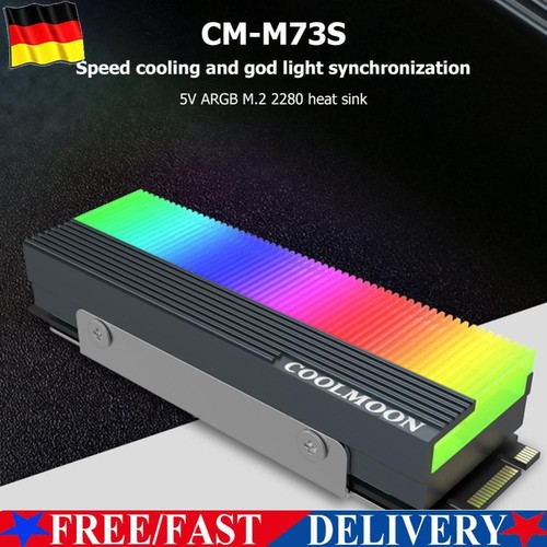 COOLMOON CM-M2A M.2 SSD Heatsink Cooler 2280 ARGB Solid State Disk Radiators
