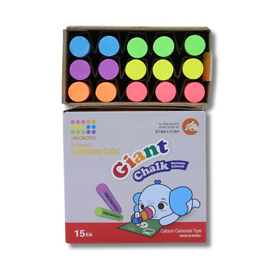 [Hagoromo][Korean Stationery] Fulltouch Luminous Giant Chalk, 6Colors, 15 Count