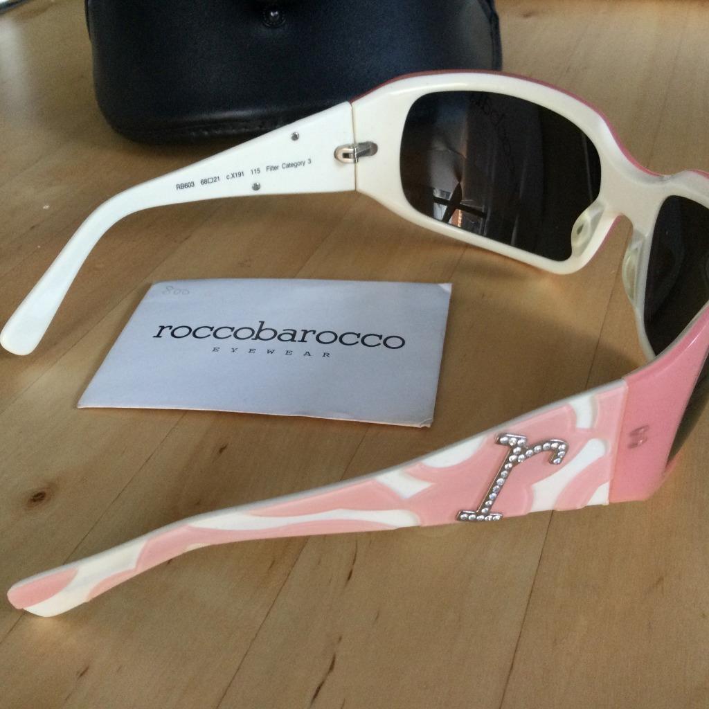 ROCCOBAROCCO SUNGLASSES PINK FRAME W CLEAR CRYSTALS RB MADE IN - Main Image