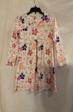 Tea Girls Size 12 Gray Pink Purple Floral Long Sleeve Classic Skater Dress