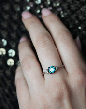 Teal Sapphire Ring-925 Solid Silver Jewelry Engagement Christmas Gift For Her