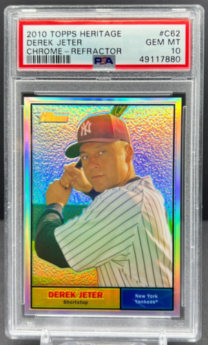 2010 Topps Heritage Derek Jeter PSA 10 #/561 Yankees Chrome Refractor C62 cc44