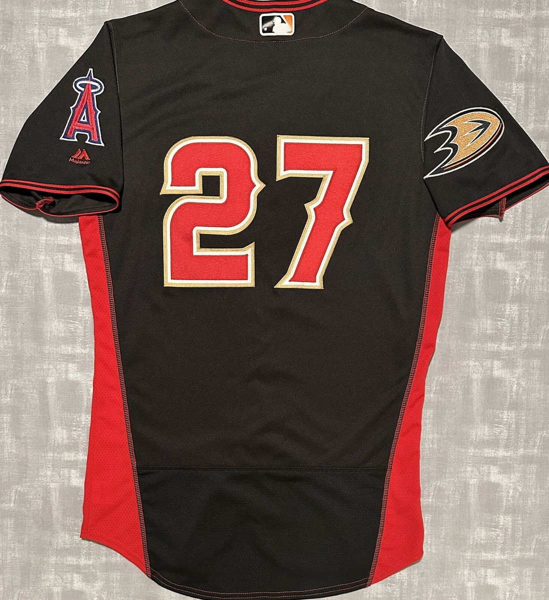 Authentic Majestic MLB Anaheim Angels Ducks Night Mike Trout