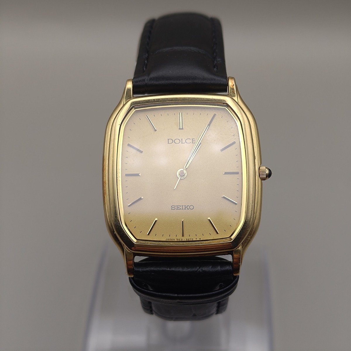 seiko dolce Battery replaced watch gold square vintage 5E31-5B30 