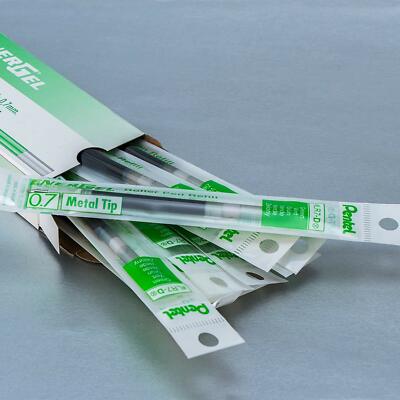 10 X Pentel LR7 Roller Refill for EnerGel Gel Pen 0.7mm Metal Tip - Green Ink