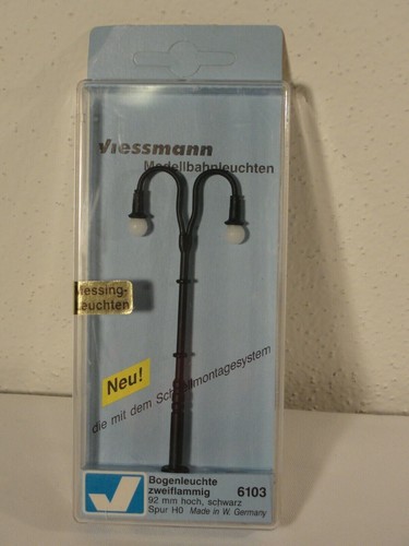 Viessmann 6103 Bahnsteig Bogenleuchte 2-flammig schwarz NEU OVP unbenützt | Zustand: Neu