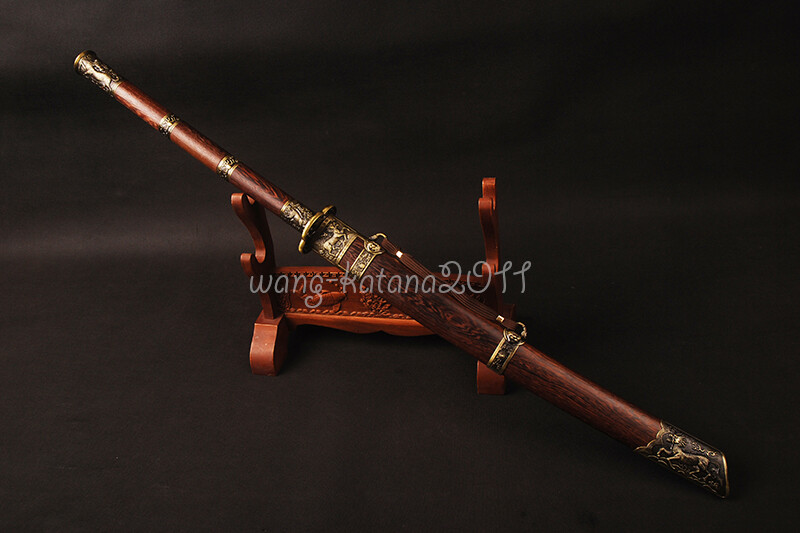 105CM Handmade Rosewood Chinese Sword Kangxi Emperor Dao Broadsword Folded Steel