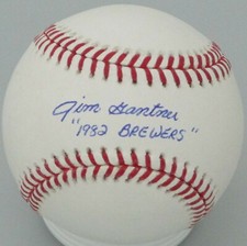 Milw. Brewers JIM GANTNER Signed Official MLB Baseball AUTO w/ 