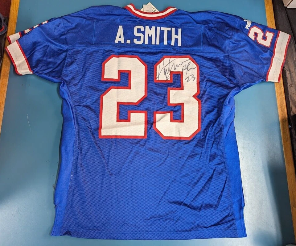 NUEVA NUEVA CON ETIQUETAS Camiseta Autografiada Vintage Buffalo Bills Antowain Smith #23 Talla 50 Puma Foto 3 de 4