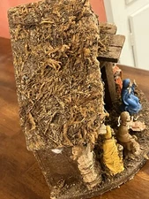 Handmade in ITALY Nativity Set Jesus Mary Joseph Kings Wood Stable Italy VINTAGE
