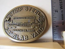 Strip Steel 54" Slab Yard Car Unloading Record railroad 1980 buckle HIT Line VG