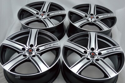 Set of 4 New 17x7 DDR ZK02 Black Machined Face 17'' Rims Wheels 5x114.3 40mm