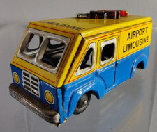 RARE VINTAGE 1950'S MOTO JAPAN AIRPORT LIMOUSINE 4" TIN FRICTION TRUCK/VAN/CAR