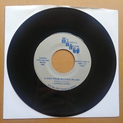 RARE OBSCURE COUNTRY Clinton Lyford A Visit From Mother In Law 45 7'' Vinyl