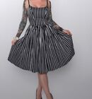 Pinup Girl Clothing Pin Striped Dress Black White Medium Laura Byrnes