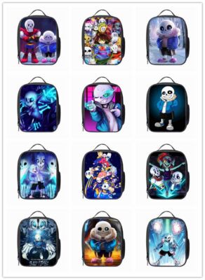 3D Undertale Pattern Student Lunch Bag Outdoor Picnic Bag Travel Bags