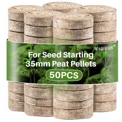 50 PCS Peat Pellet for Seedling 35MM Seed Starter Pelet Peat Pod for Garden Soil
