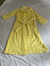 Vtg Sears Best At Home Wear Yellow Plush Large Robe Pockets Wrap Belt Soft