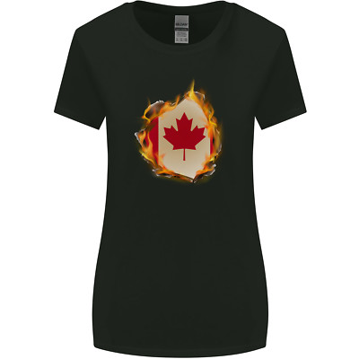 The Canadian Maple Leaf Flag Fire Canada Damen breiter geschnittenes T-Shirt