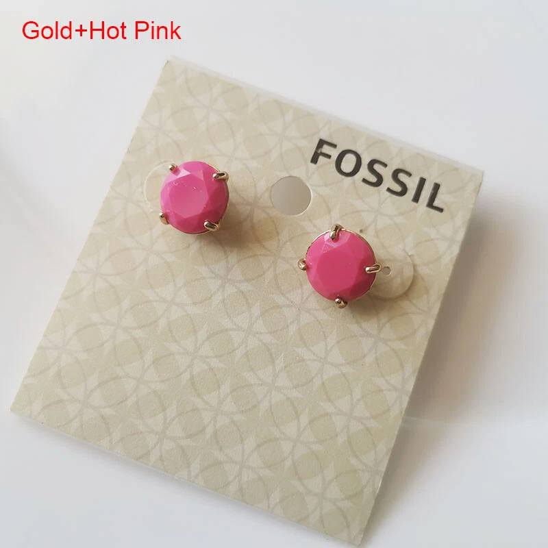 Nuevos aretes redondos fósiles regalo moda mujeres fiesta joyería 3 colores elegidos Foto 3 de 4