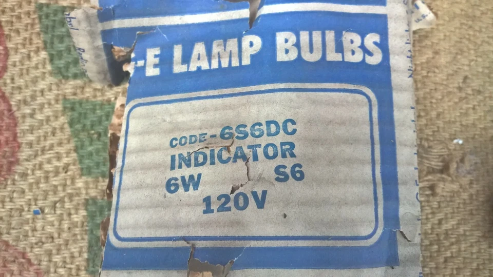 Vintage GE Lamp 6S6DC Indicator Bulbs 120V - Image 3 of 4