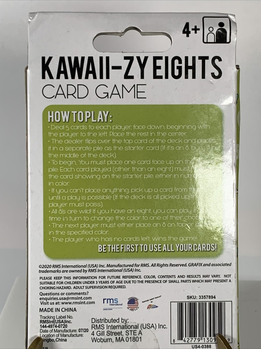 Kawaii-zy Eights Card Game Spin on Crazy 8s Eights NIB | eBay