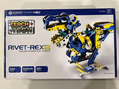  NEW IN BOX, Elenco TTG-618 Teach Tech Rivet-Rex 12 Solar Hydraulic Robot Kit 