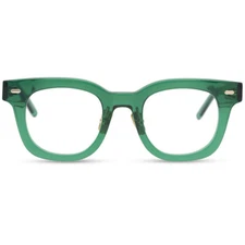 Square Glasses Thick Acetate Eyeglasses with Adjustable Nose Pads Green Brillen