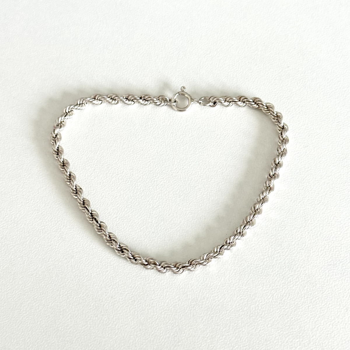 925 Sterling Silver 3MM Wide Rope Chain Bracelet 6.75 display picture 1